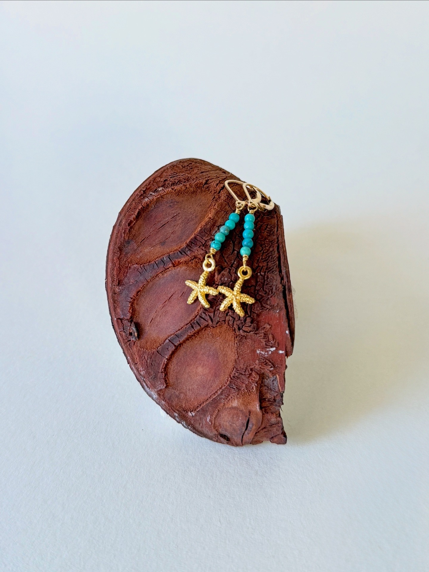 Turquoise and gold earrings