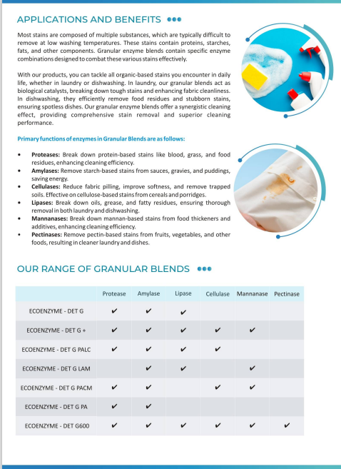 Granular Detergent Enzyme Blends