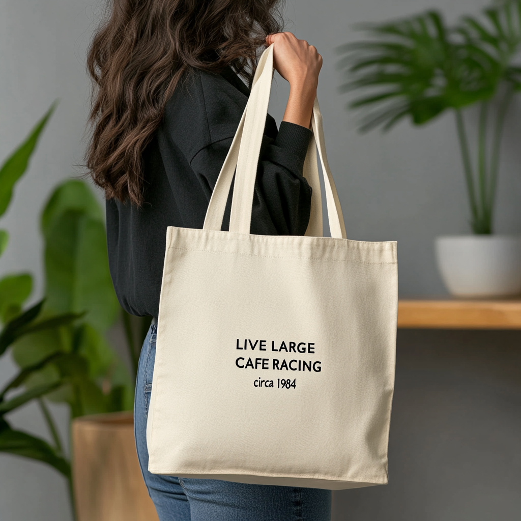 LIVE LARGE Café Racing Tote Bag