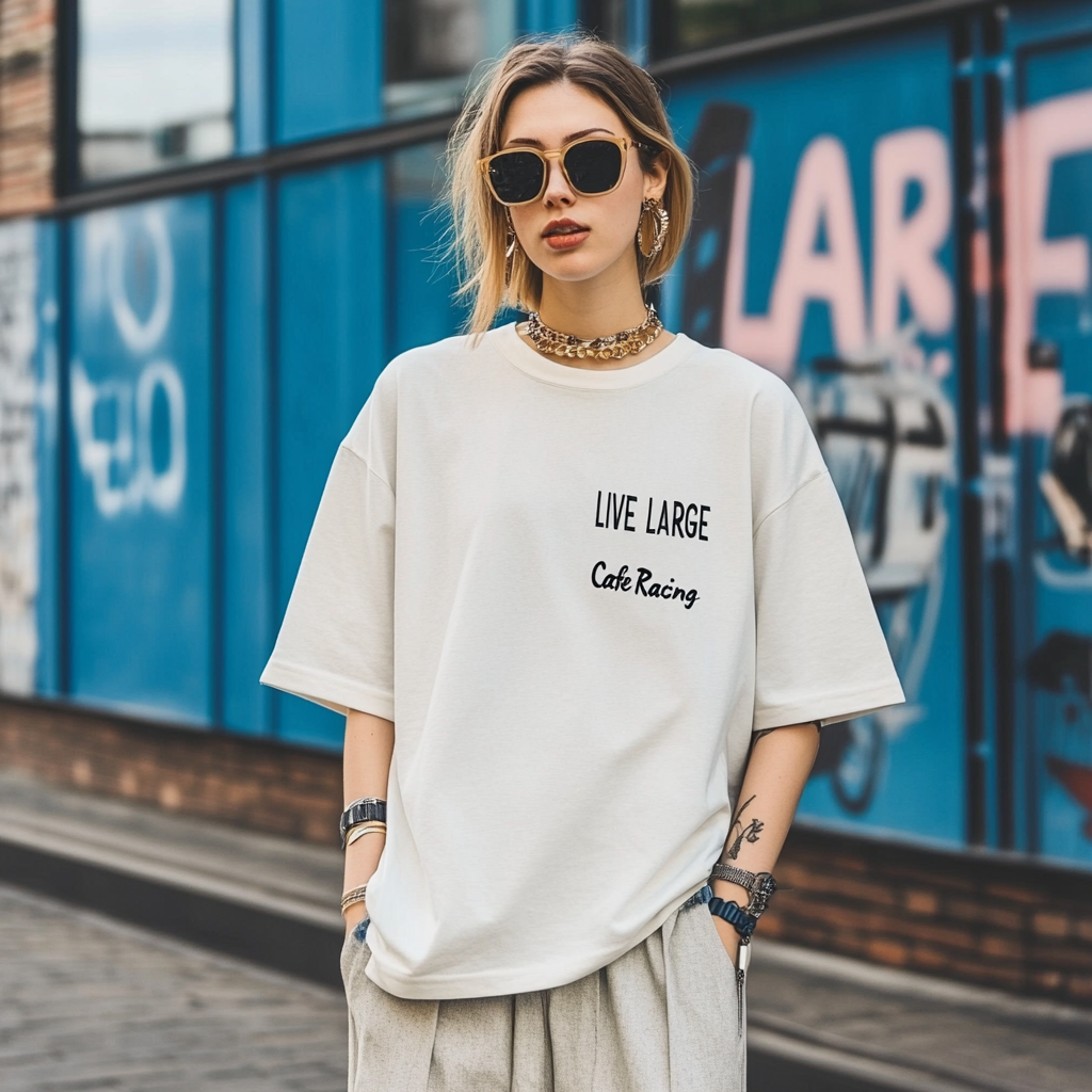 LIVE LARGE Café Racing Oversize Tee Unisex