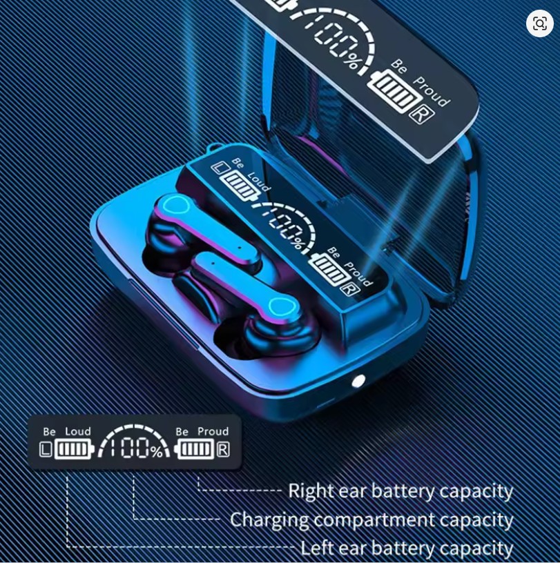 Fones de ouvido sem fio com estojo de carregamento