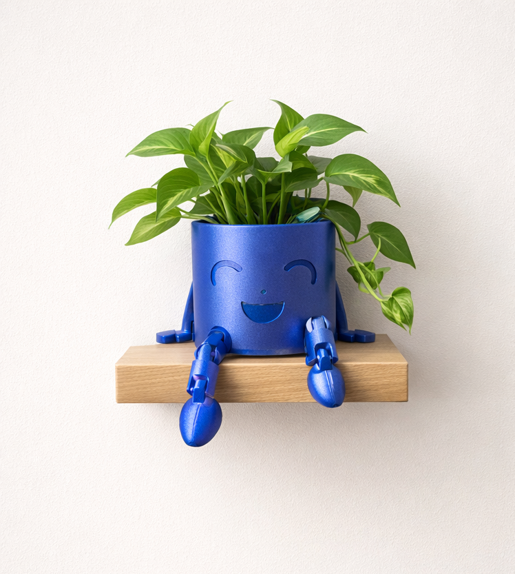 Vaso Robô Roxo Decorativo