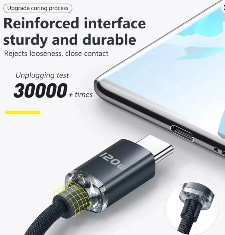 Cabo USB - Entrada e Saída  tipo C 120W 