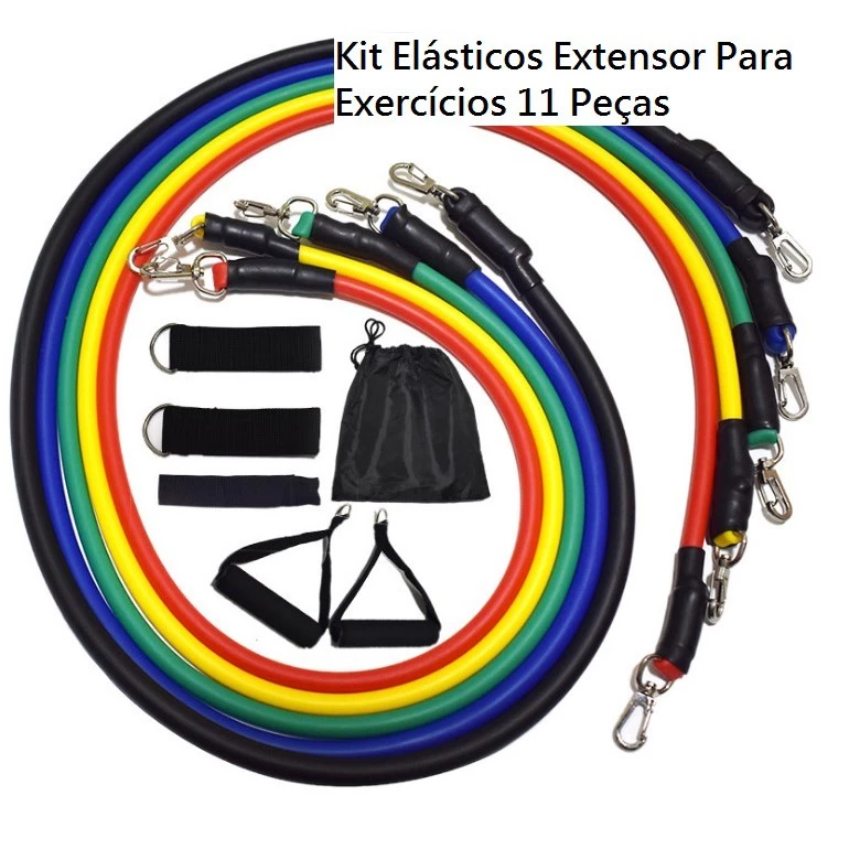 Kit Elásticos Extensor Para Exercícios – 11 Peças