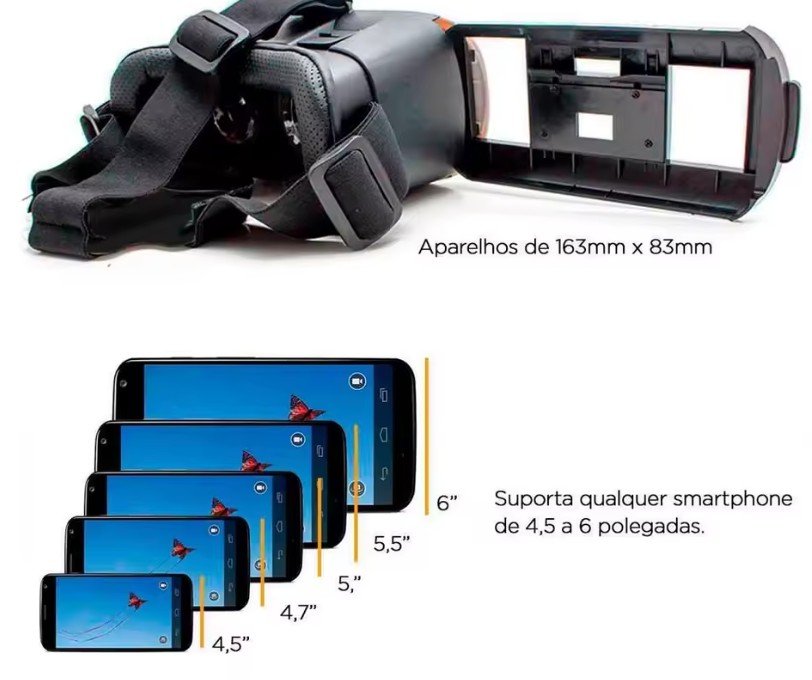 Óculos de Realidade Virtual VR BOX para celular