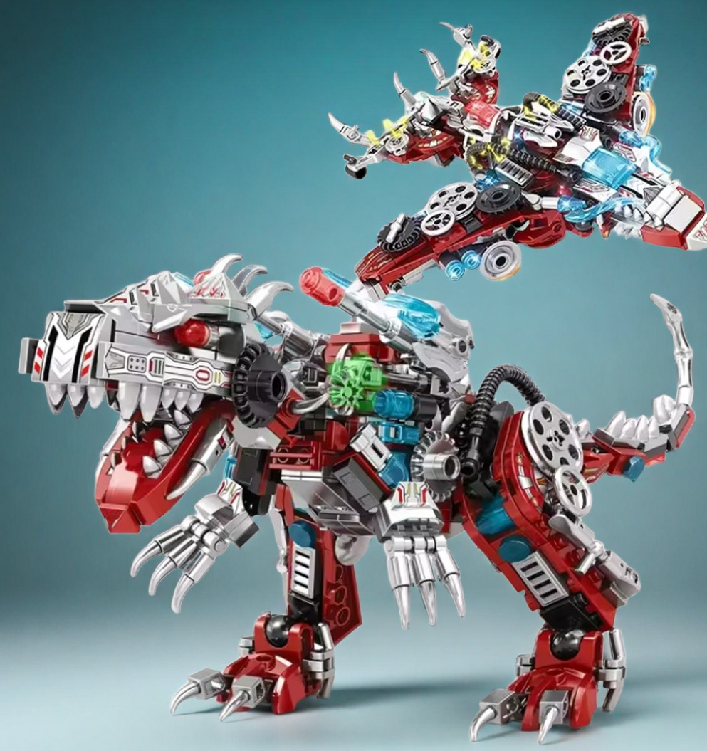Dinossauro robótico de blocos de montar