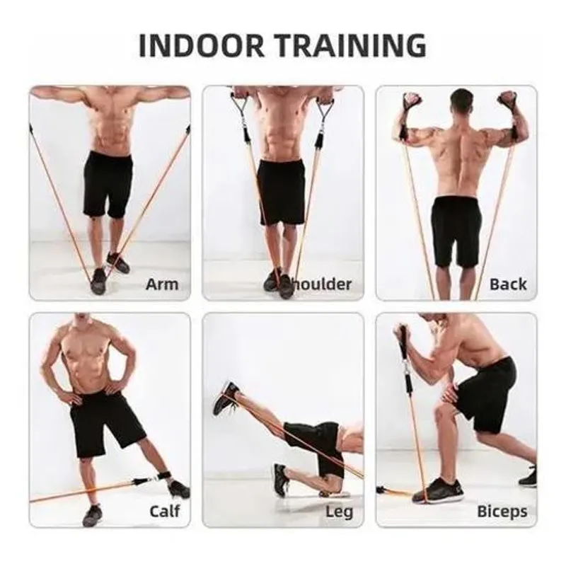 Kit Elásticos Extensor Para Exercícios – 11 Peças