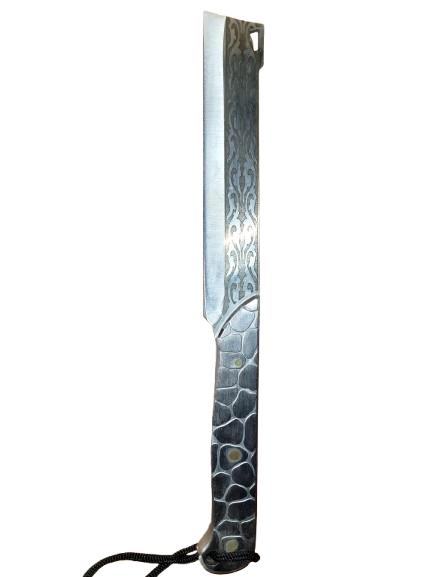 Faca artesanal de aço damasco