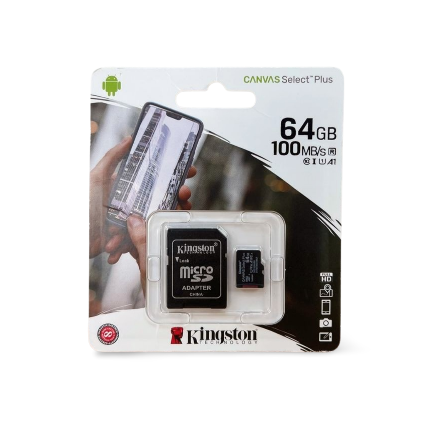 Kingston Canvas Select Plus microSD card (64GB) + SD adapter.