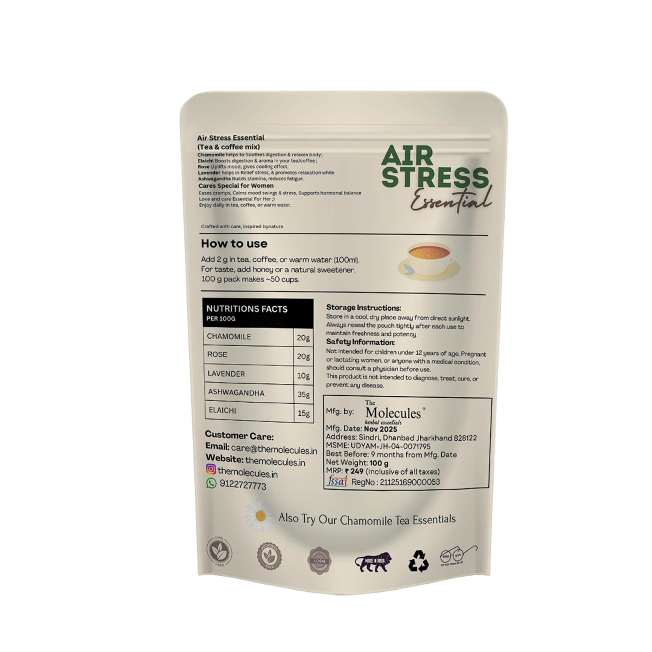 Air Stress Essential  (Coffee & Tea mix)