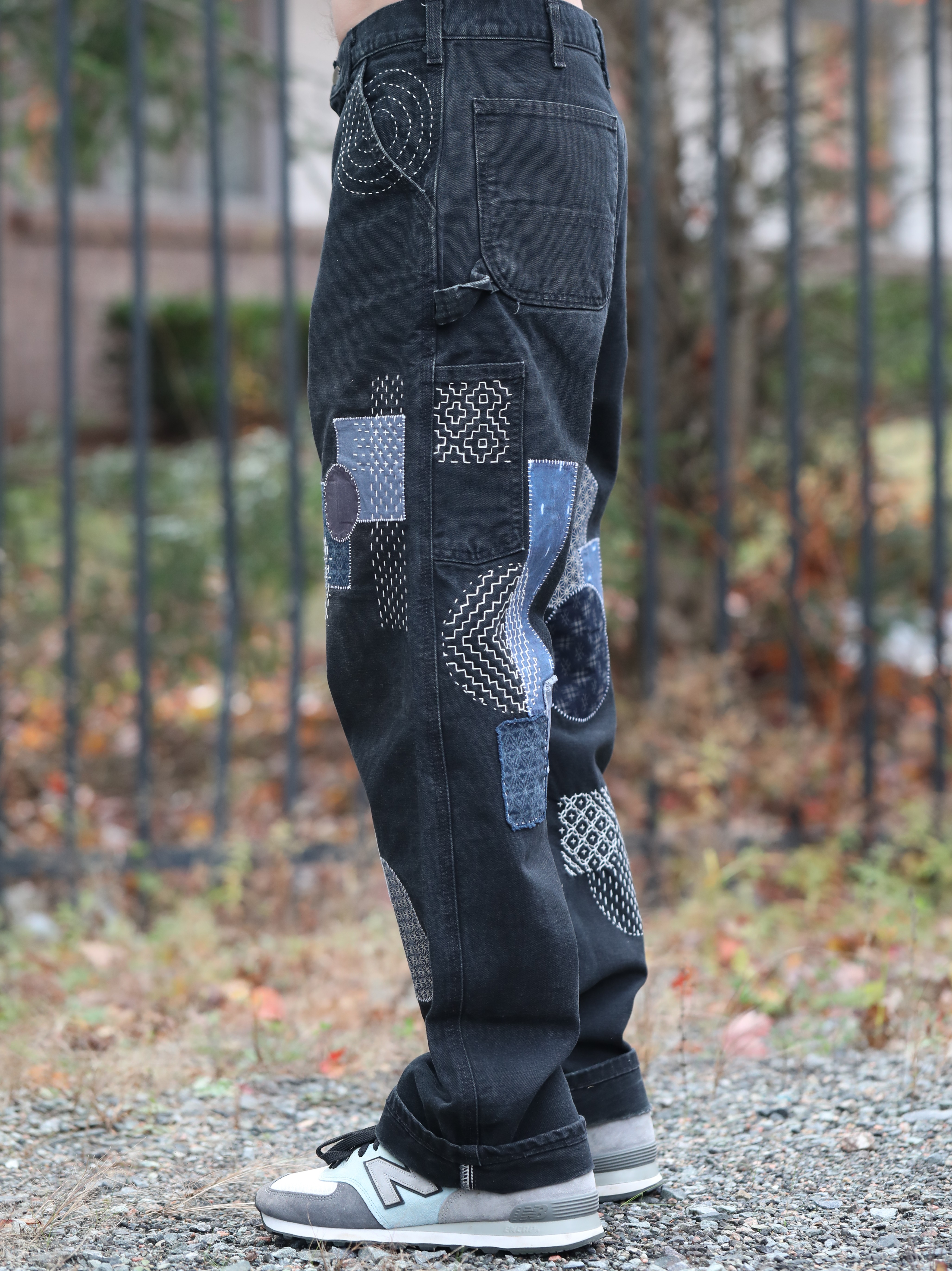 USA Made, Patchwork Denim Carhartt Jeans Men's 33x32