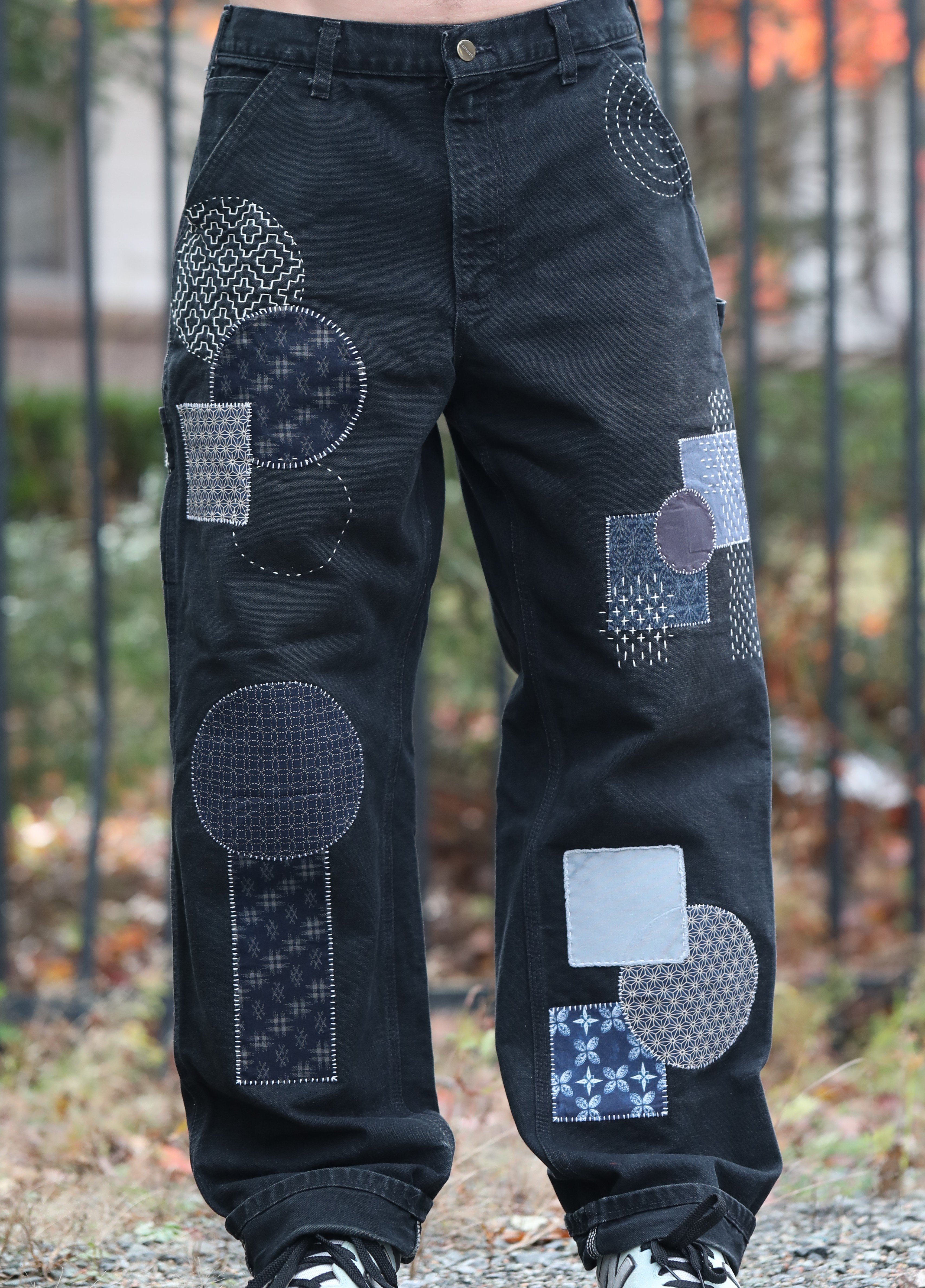 USA Made, Patchwork Denim Carhartt Jeans Men's 33x32