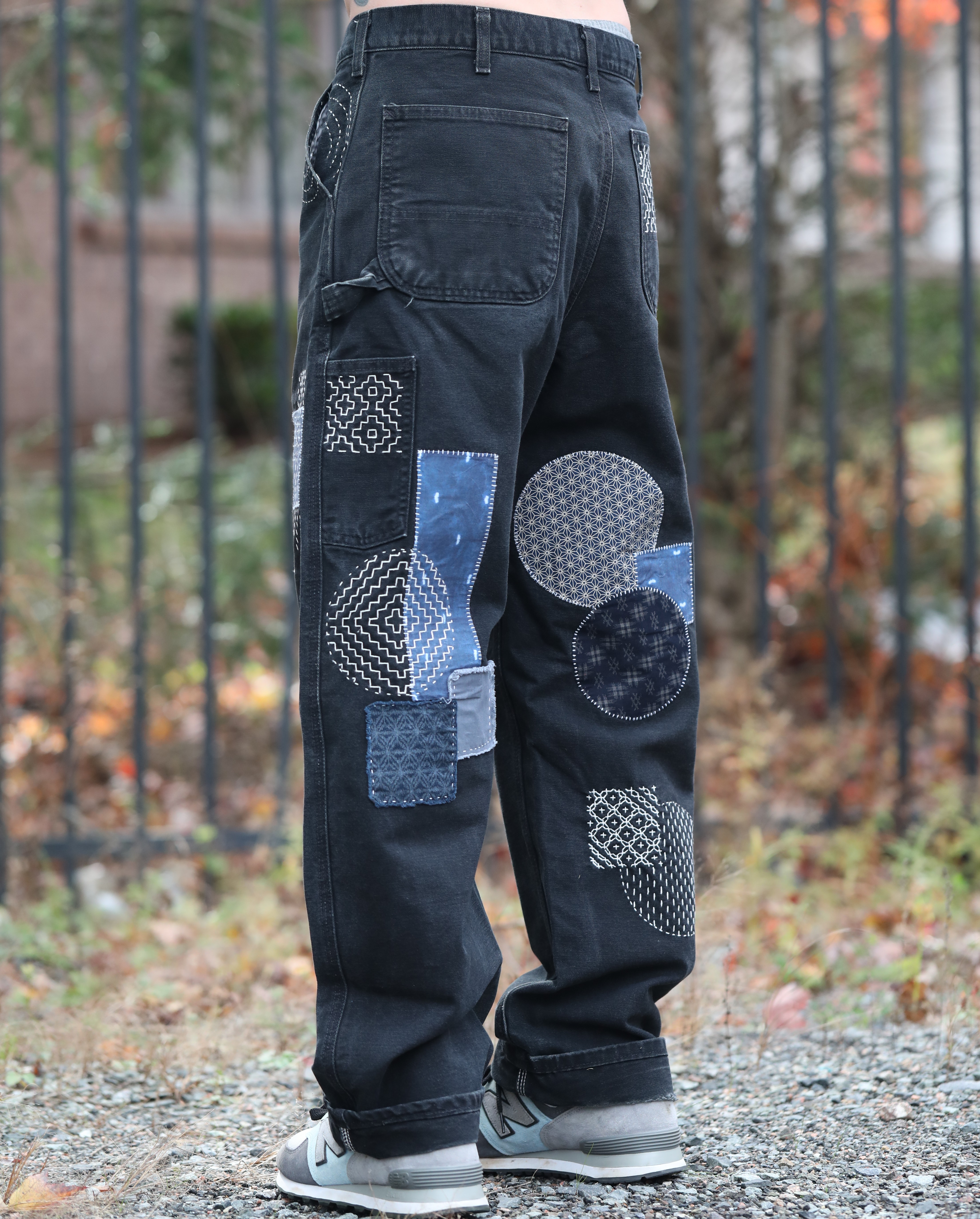 USA Made, Patchwork Denim Carhartt Jeans Men's 33x32