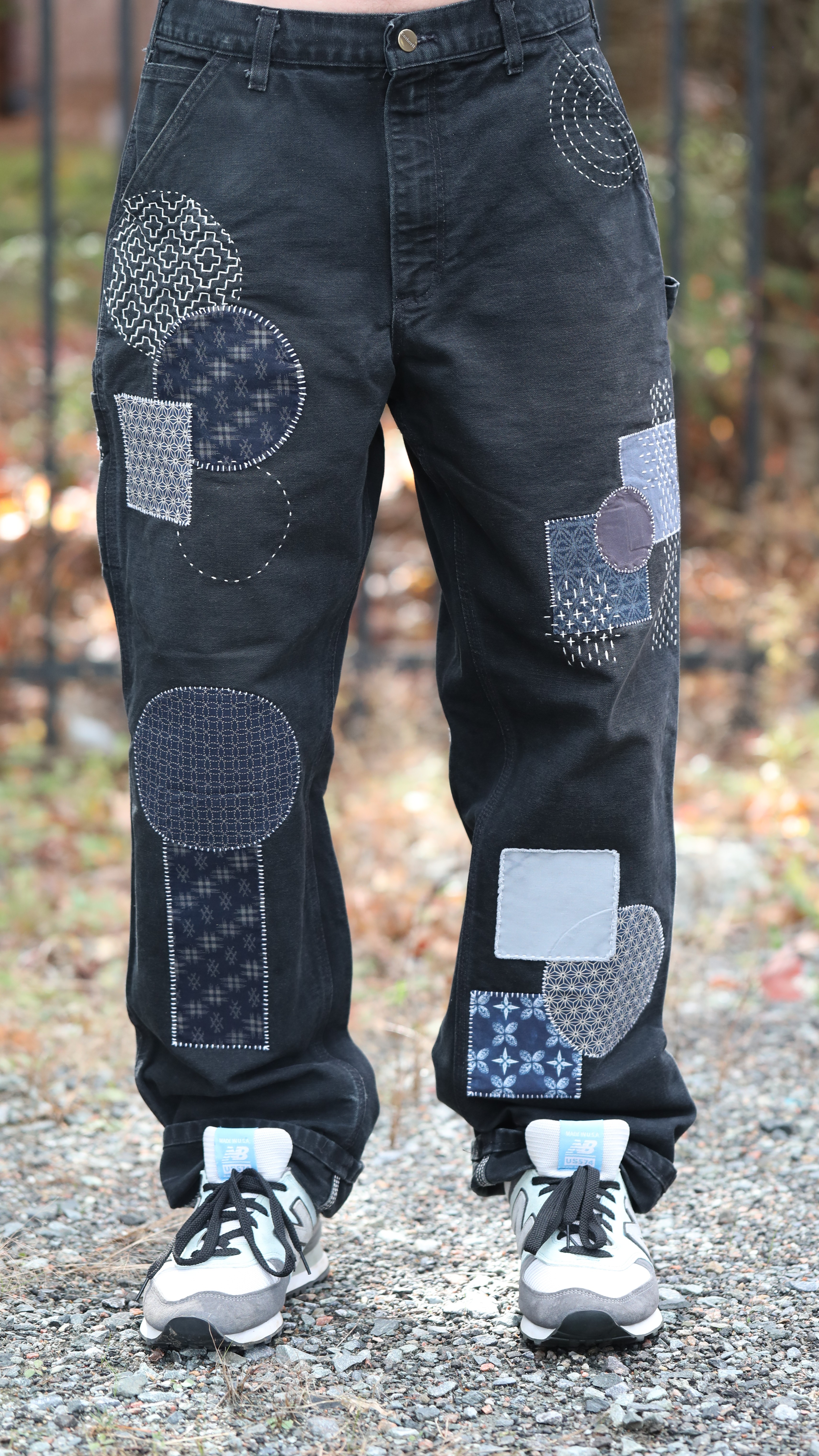 USA Made, Patchwork Denim Carhartt Jeans Men's 33x32