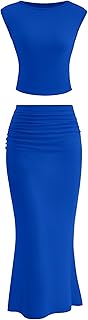 Women's Blue Two-Piece Dress Set