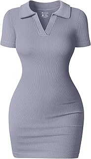 Ribbed Polo Collar Bodycon Dress
