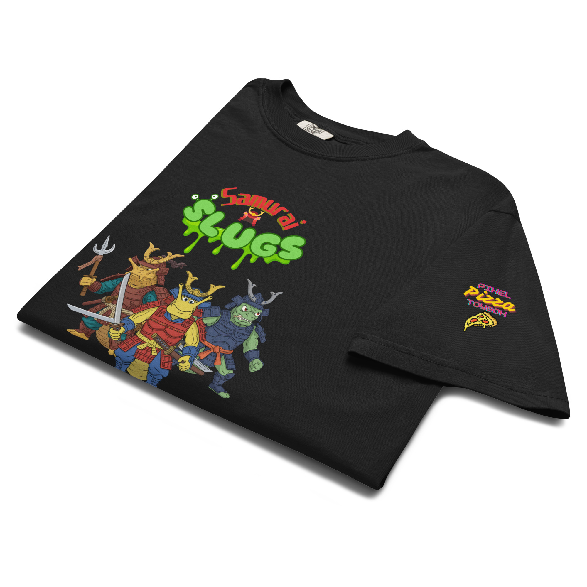 Samurai Slugs Cartoon Crew T-shirt - Unisex garment-dyed heavyweight t-shirt