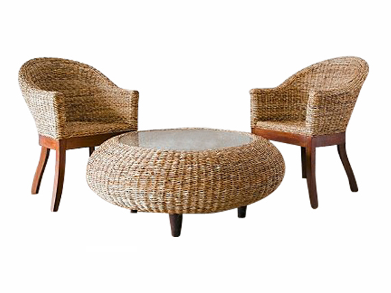Wicker Chair and Table Set