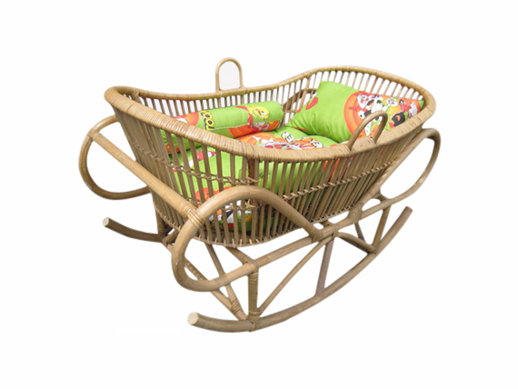 Rattan Baby Cradle Rocker