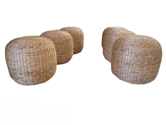 Handwoven Rattan Ottomans