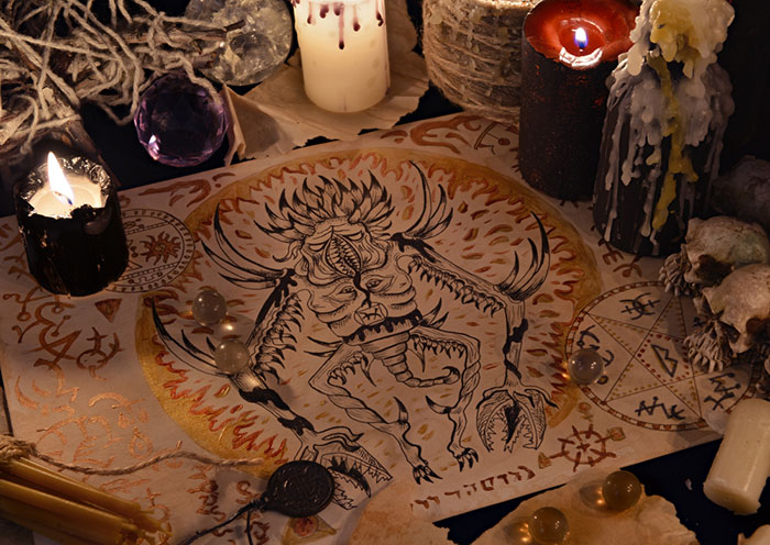 Occult Demon Summoning Ritual Drawing