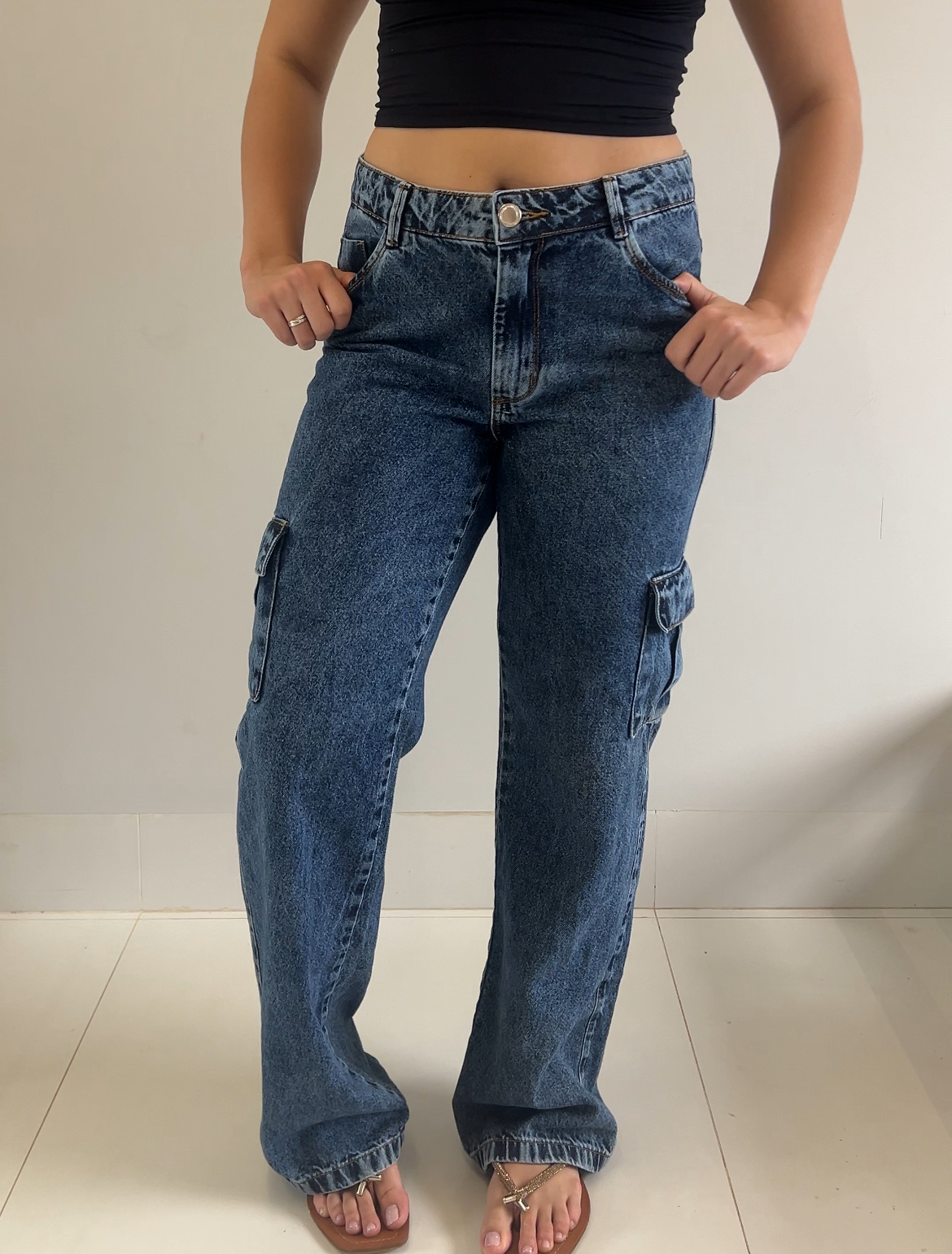 Calça Cargo Azul - Serena