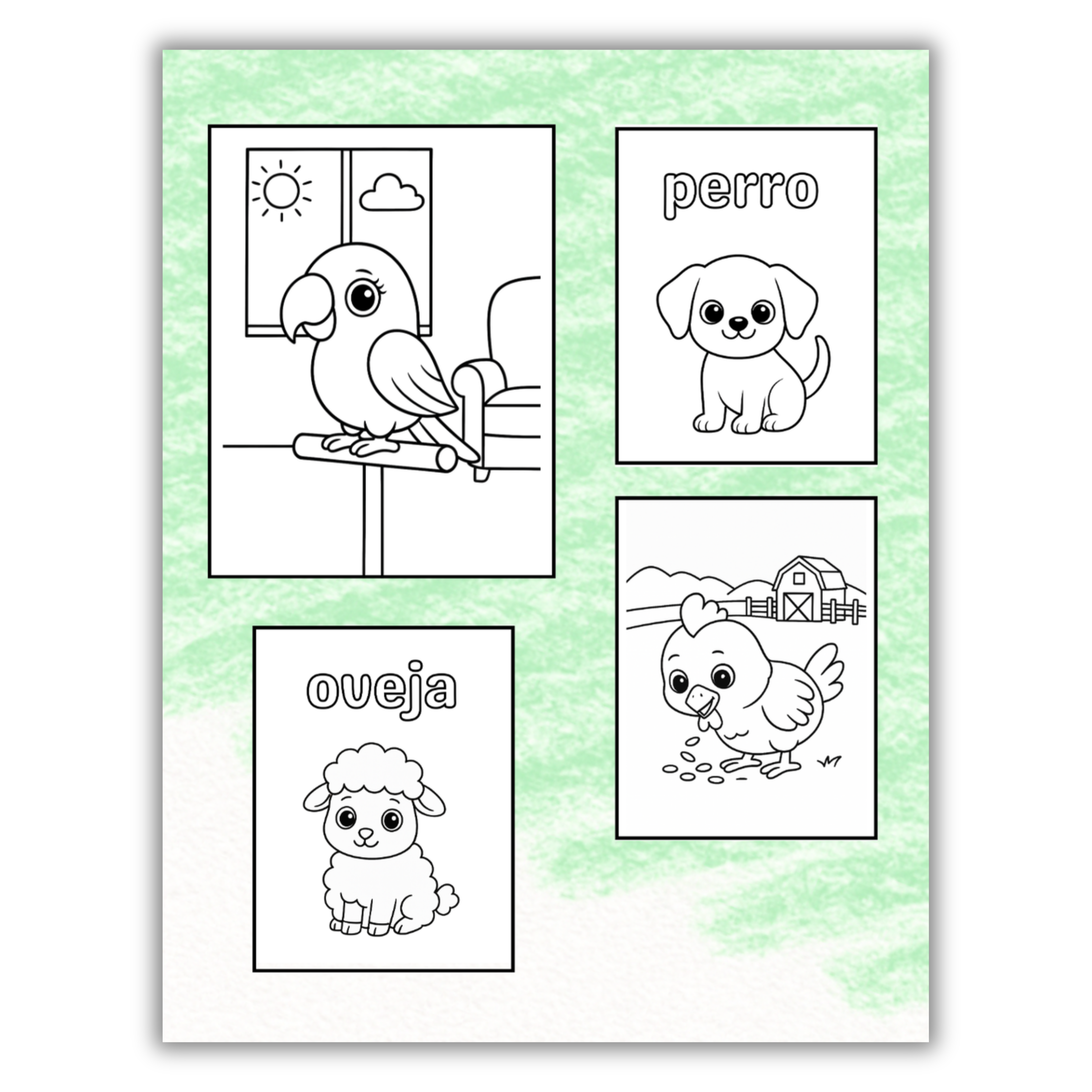 Animalitos Coloreaditos Libro Para Colorear