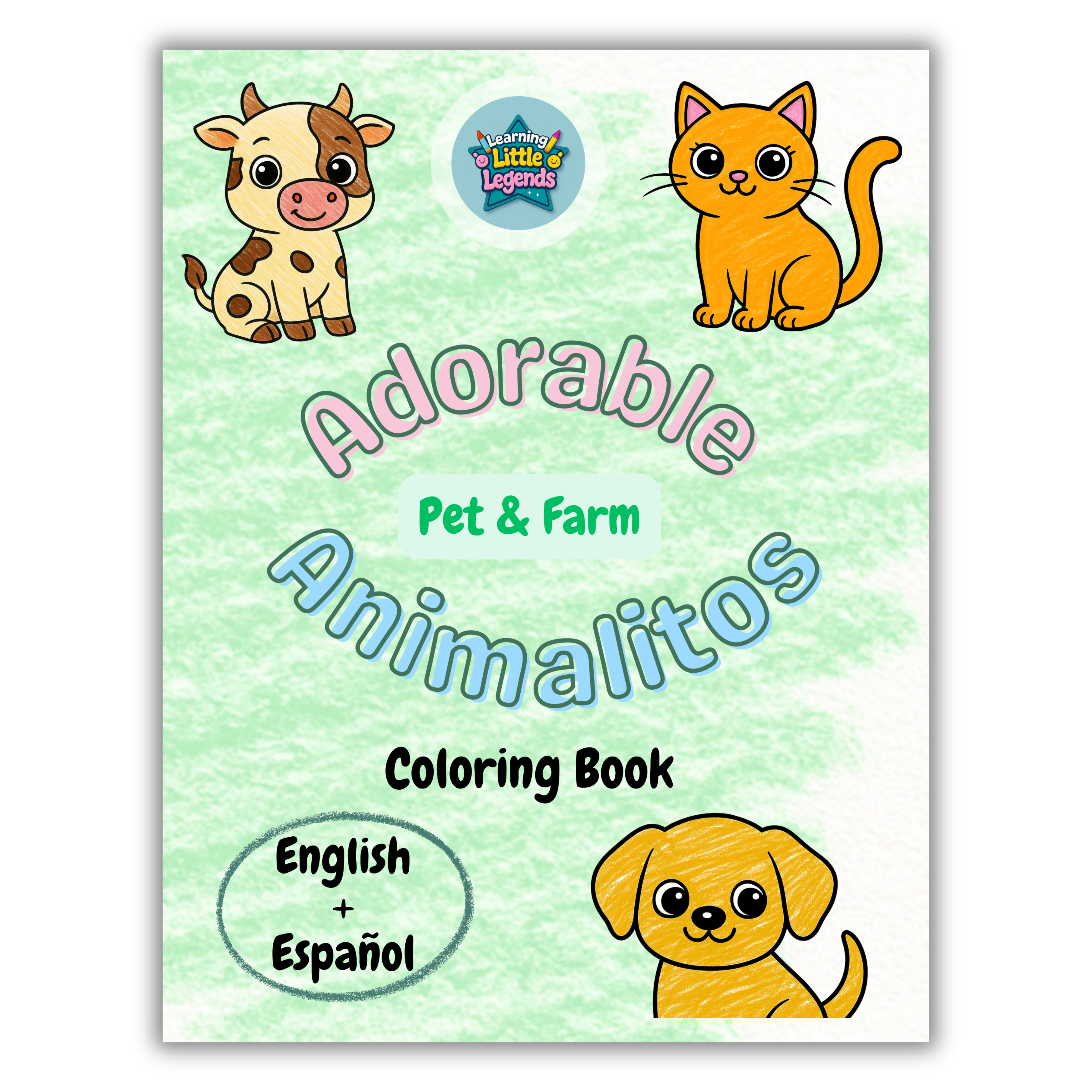 Adorable Animalitos Pets & Farm Coloring Book