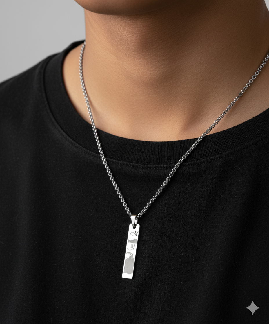 Colar Masculino personalizado em aço inox