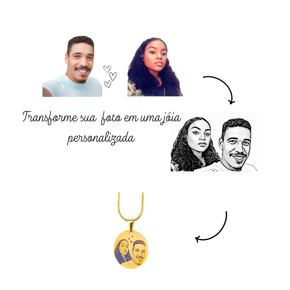 Colar redondo com foto gravada