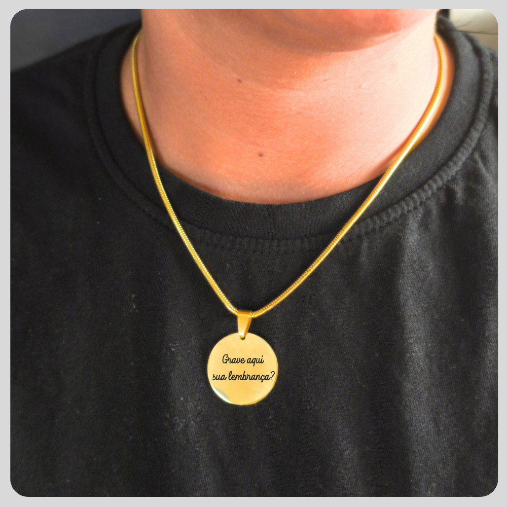 Colar personalizado Redondo dourado