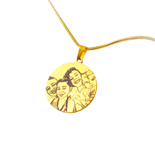 Colar personalizado Redondo dourado