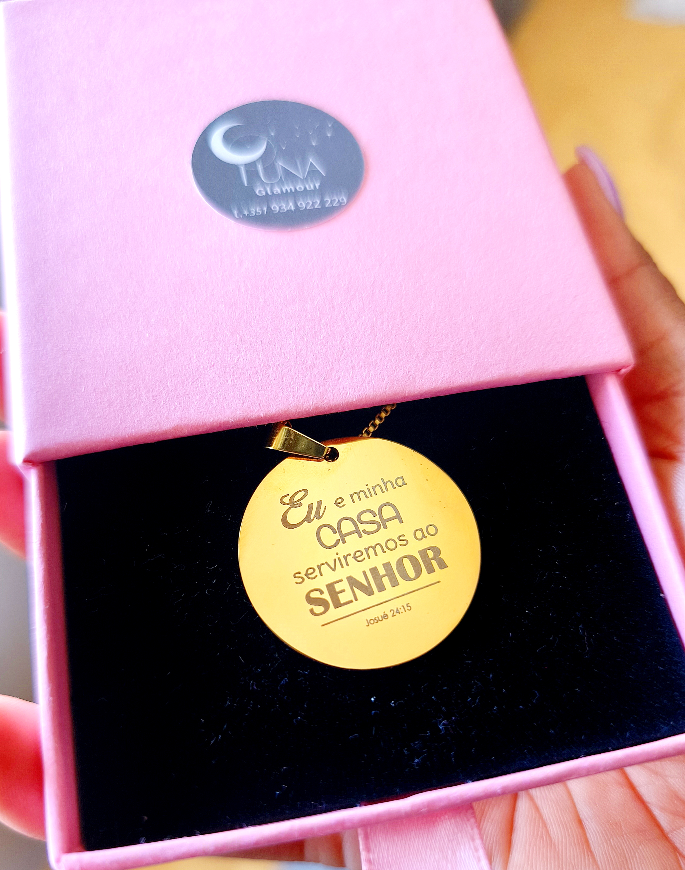 Colar personalizado Redondo dourado