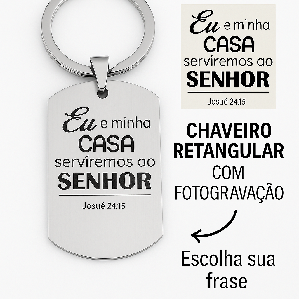 Chaveiro Retangular Fotogravação 