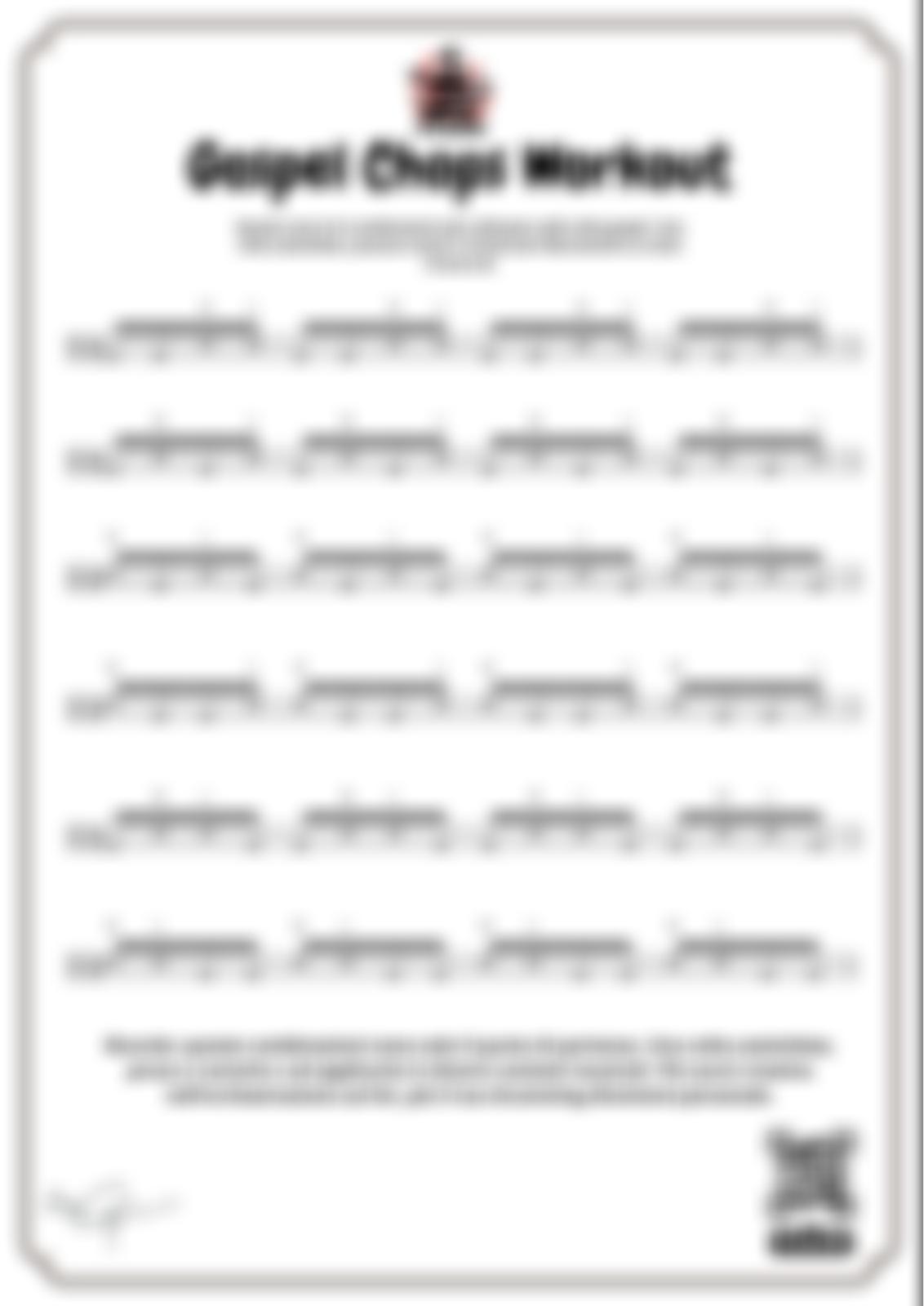 Gospel Chops Workout Sheet