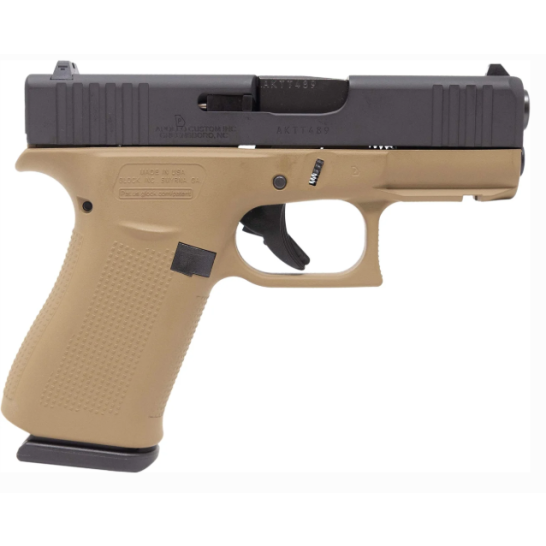 GLOCK 43X 9mm 3.41" 10rd Pistol, FDE/ Black - 00864FRN