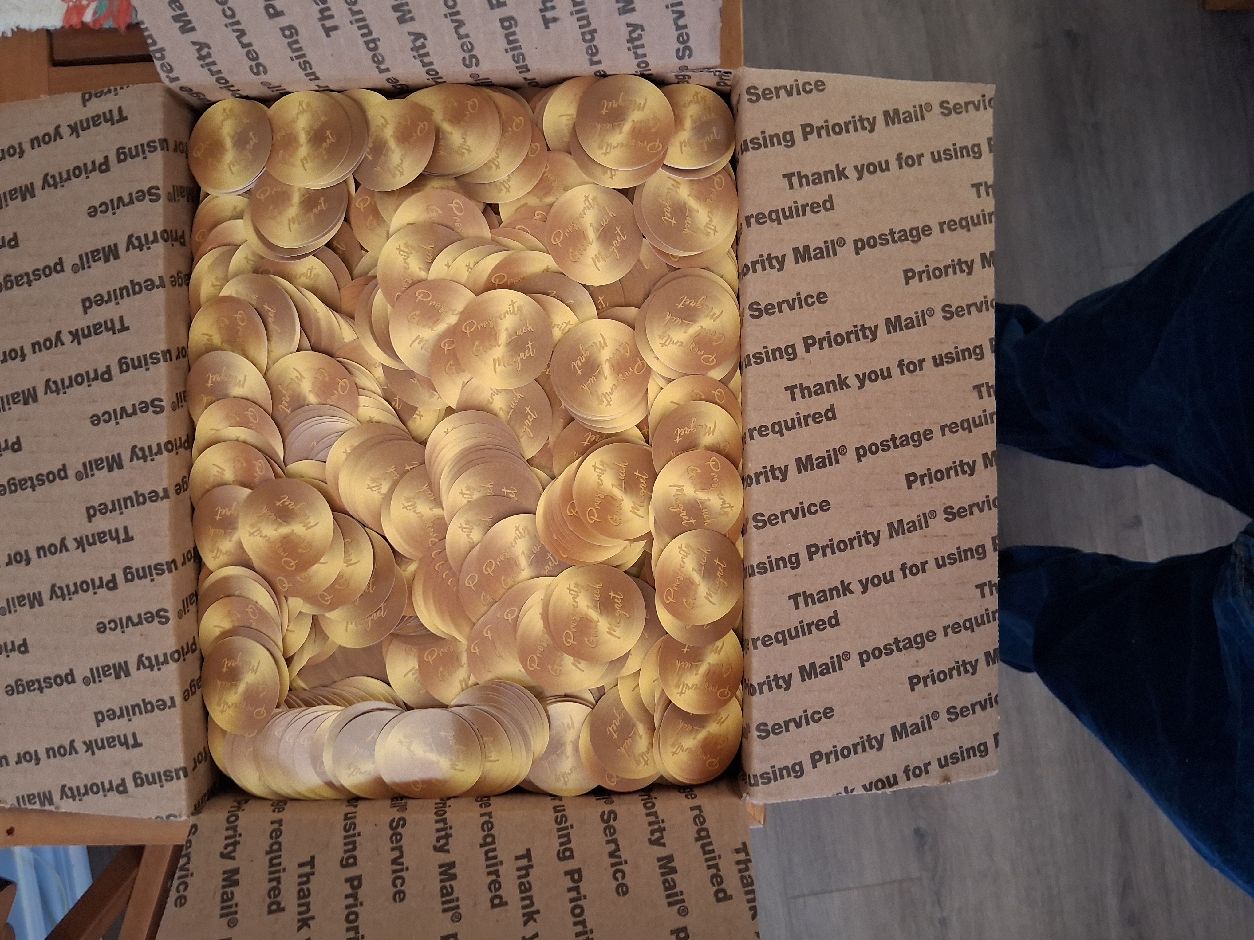 Box of 1,000s of Prosperity Good Luck Quantum-Infused™ Magnets