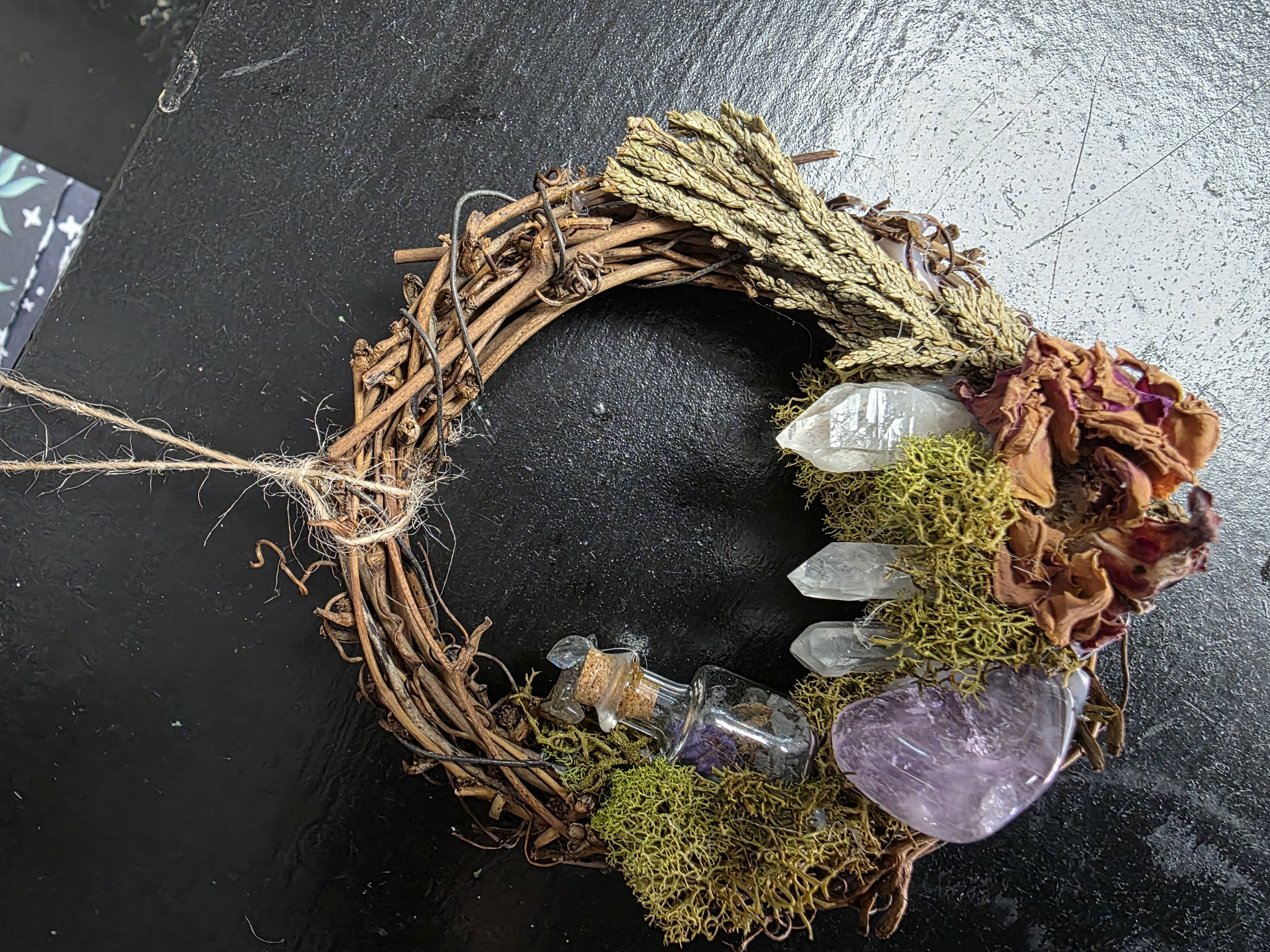 Handcrafted Crystal Protection Wreath