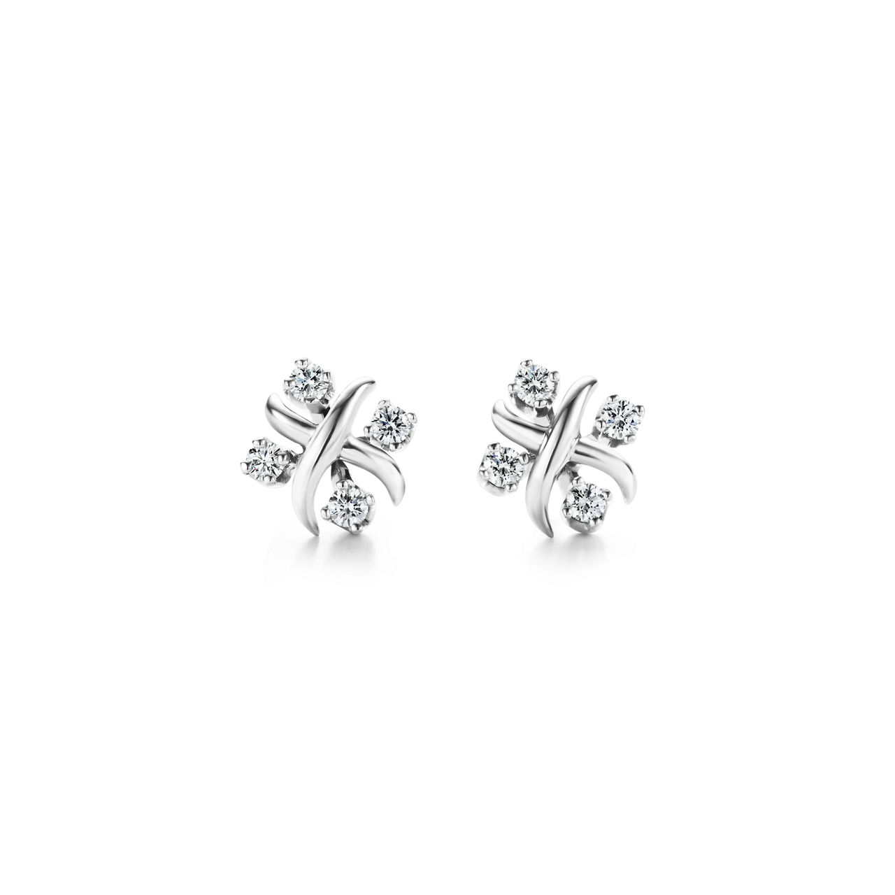 Diamond Cross Stud Earrings