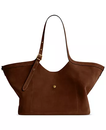 Brown Suede Tote Bag
