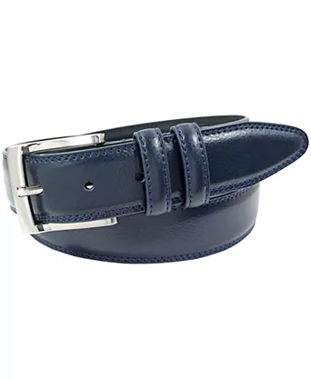 Men's navy leather belt