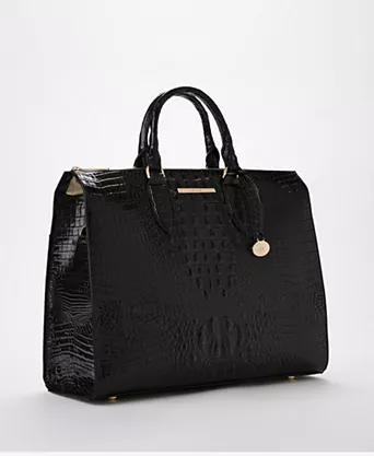 Black Crocodile Pattern Handbag