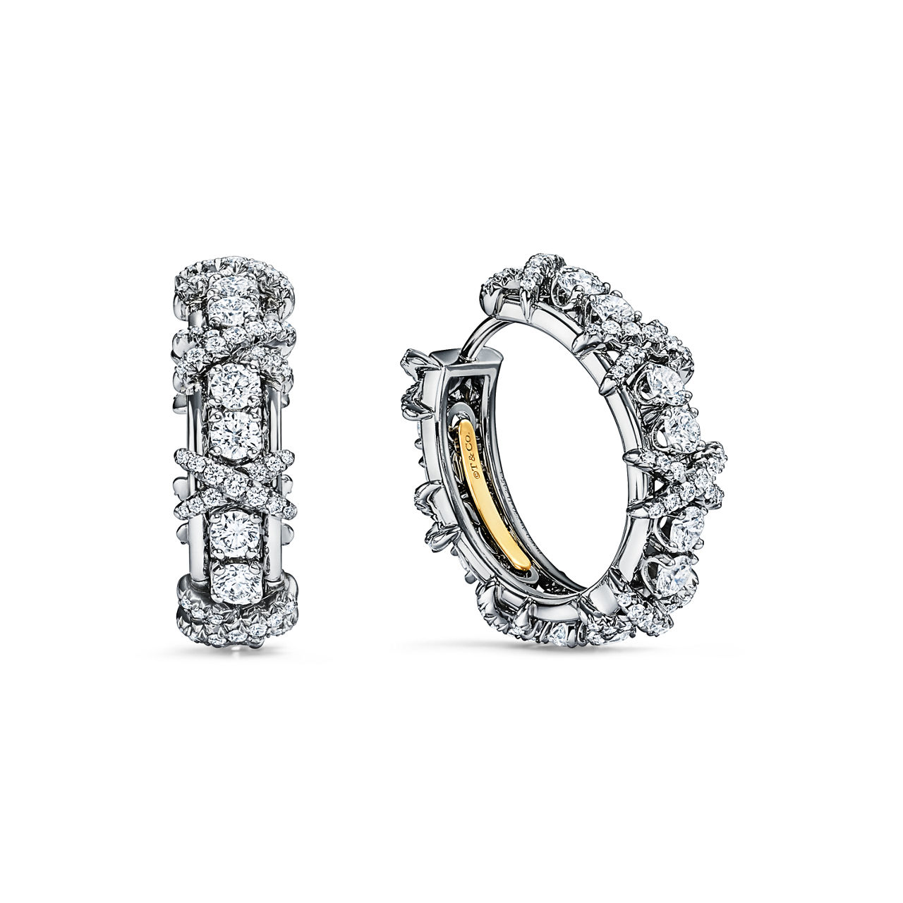 Diamond Encrusted Hoop Earrings