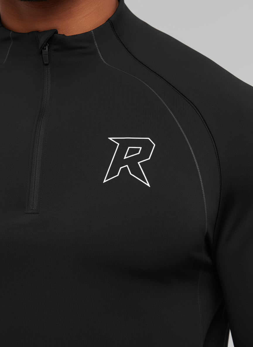 Camiseta manga longa RUSH - preta e branca 