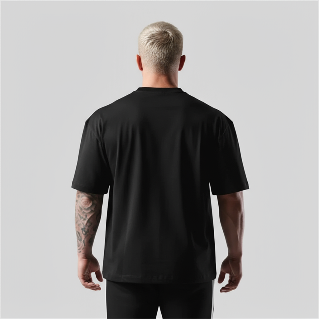 Camiseta Oversized Masculina preta - Logo R branco