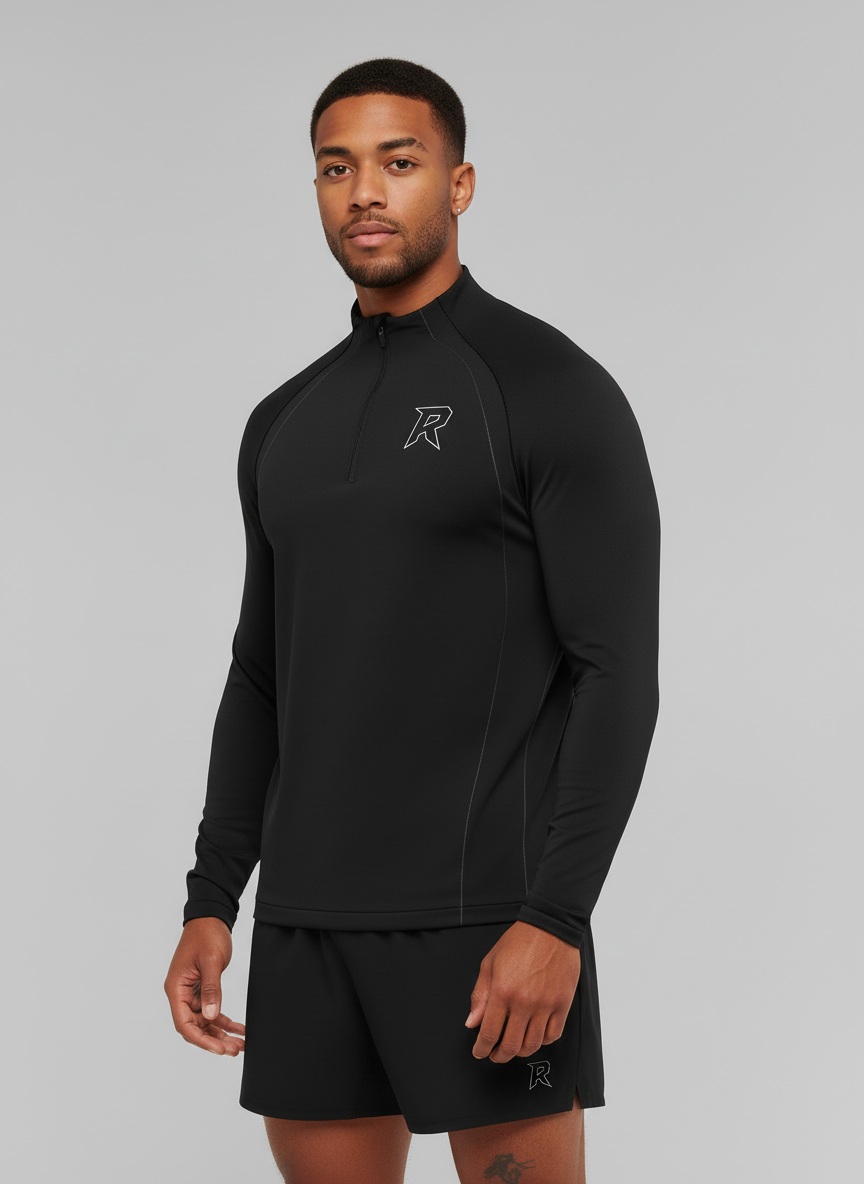 Camiseta manga longa RUSH - preta e branca 