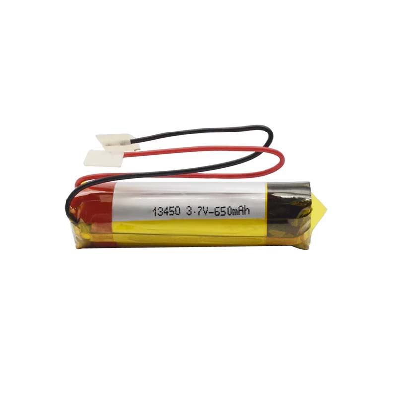 13450 3.7V 650mAh Cylindrical Li-ion Battery with Wires