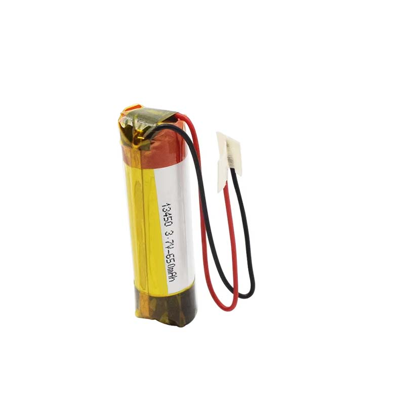 13450 3.7V 650mAh Cylindrical Li-ion Battery with Wires