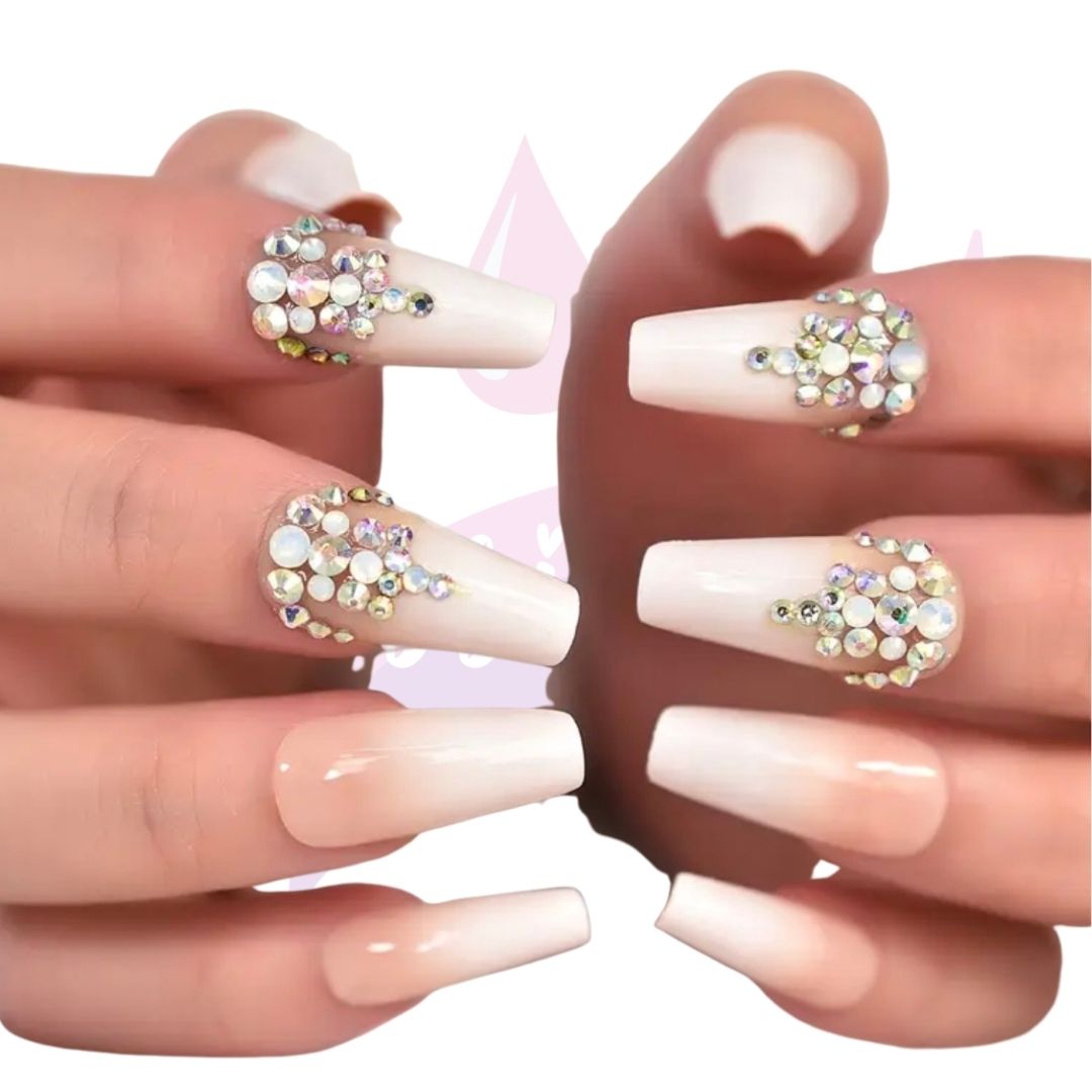 Elegant Rhinestone Press-On Nails