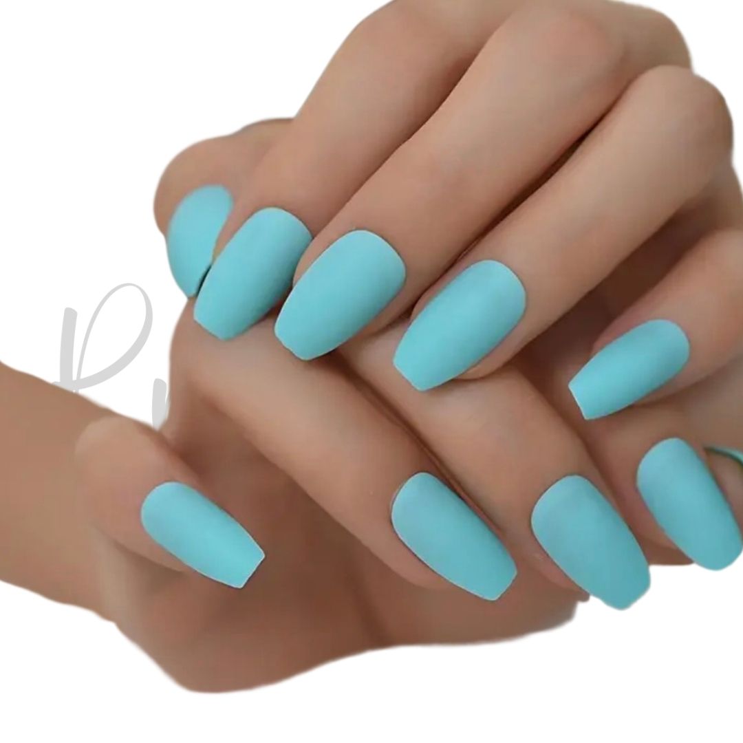 Matte Blue Press-On Nails